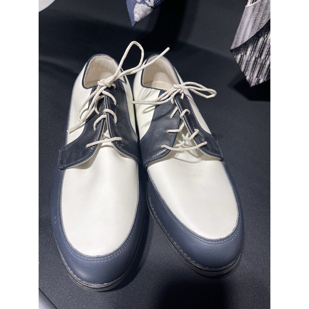 Foot Joy Women’s Golf Shoes Soft Kleets Wight/navyblue. Size 9 1/2 Wide